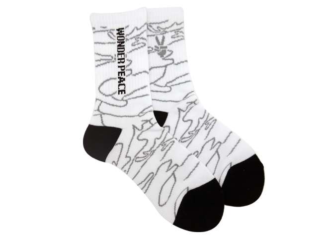 Line Camo Socks (White/Gray)